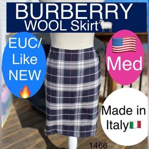 Womens BURBERRY WOOL CHECK (BLACK/🖤&Fuchsia💕) Pristine🔥EUC🎁Giftable🎁Medium